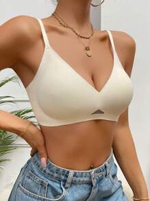 1 件女士无缝无钢圈文胸 - 白色 - 查看 2