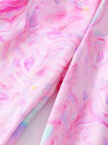 青少年女孩休闲时尚连帽粉色运动衫和裤子套装、休闲装、返校服装 - 粉色 - 查看 7