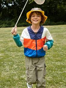 SHEIN Boys Colorblock Outdoor Casual Hooded Jacket, Versatile Fashion Fall Outfit For Daily Wear - Multicolor - View 2