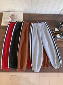 SHEIN 4 Pieces Young Boys Leisure College Comfortable Fashion Simple Practical All-Match With Zhangzai Decoration Grab Soft Comfortable Thick Warm Cost-Effective Pants Suitable For Boys Sweater Kids Outfits Young Boy Clothes School Boys Set Boys Outfits Family Matching Outfits Birthday Party Suitable For Daily Life Suitable For School Suitable For Travel Suitable For Sports Suitable For Autumn And Winter - Multicolor - View 6