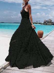 Vestido informal de unicolor sin mangas para mujer