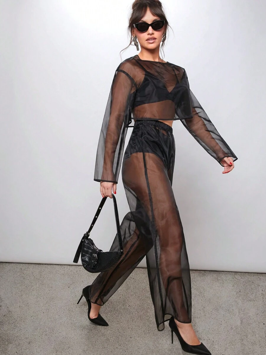 Hauture Bộ hai mảnh áo dài tay và quần dài - màu đen - Xem 1