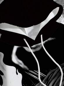 Manfinity Dauomo Men's Skull Print Hooded Long Sleeve Sweatshirt, For Fall