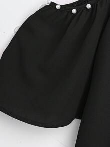 SHEIN Clasi Conjunto de 2 piezas de blusa de manga corta con hombros abiertos y pantalones de pierna ancha con estampado floral para mujeres de talla grande de verano
