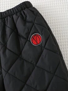 Cozy Pixies 男婴休闲弹性腰部圆形图案踝长裤 - 黑色 - 查看 6