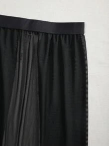 SHEIN Swim Summer Beach Buckle Belted Sheer Cover Up - Black - View 3