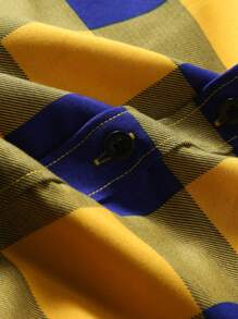 Manfinity Homme Men's Plaid Print Short Sleeve Shirt - Multicolor - View 3