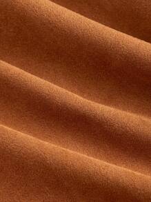 SHEIN MOD Áo khoác da lộn ngắn có dây buộc kiểu du mục Plus Size Vintage - màu nâu - Xem 6