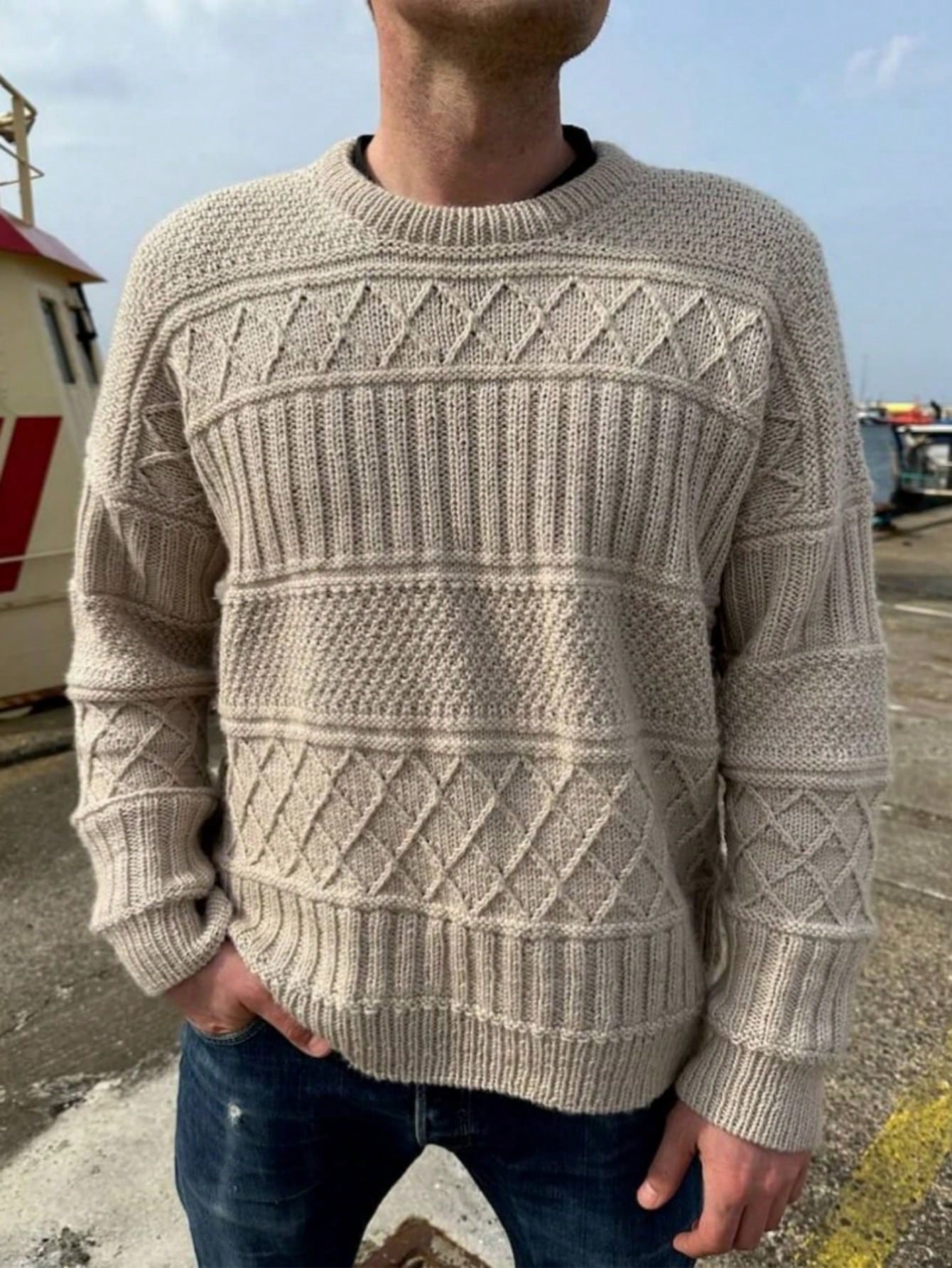 Manfinity Dauomo Plus Size Men's Casual Solid Color Crew Neck Sweater, Autumn/Winter