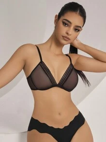 SHEIN Reggiseno In Mesh Prospettico Per Lingerie Da Donna