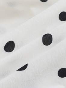 Cozy Pixies 2 件装女婴波尔卡圆点印花翻领开衫和长裤睡衣套装