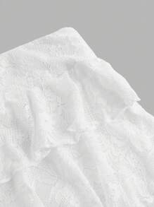 SHEIN ICON 大码女式纯色蕾丝蛋糕裙