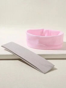 ROMWE Kawaii 14 件纯色校园风格运动头带发带头巾头带吸汗带 - 彩色 - 查看 2