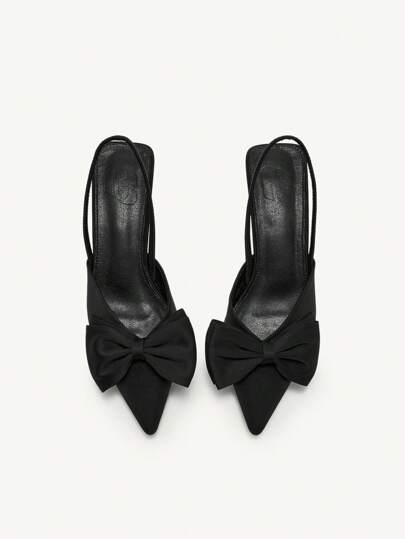 CUCCOO CHICEST Tacones de aguja de gatito de punta fina para mujer, decorados con lazo, de unicolor, con correa de tobillo, opción elegante para uso diario, compras al aire libre, festivales, fiestas, primavera, verano, otoño e invierno, a juego con vestidos de satén, Navidad, otoño, Año Nuevo, Día de San Valentín