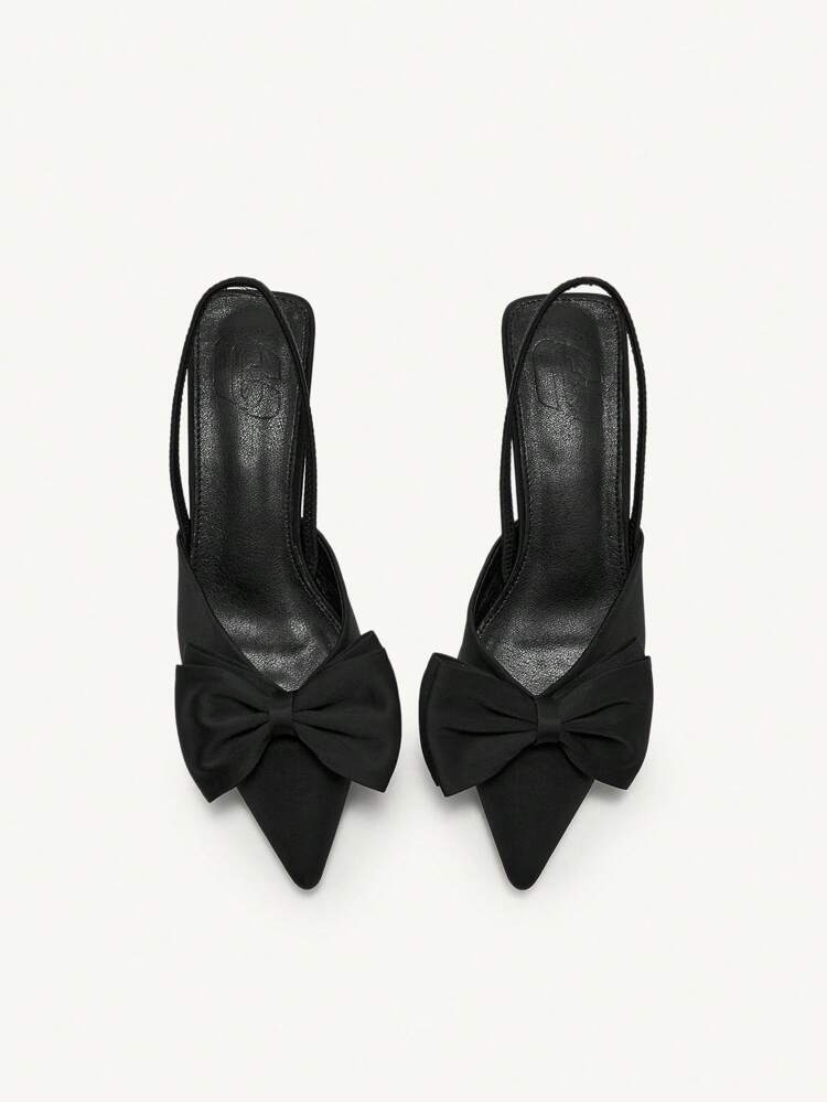 CUCCOO CHICEST 女性用 尖った つま先 キトゥンヒール ハイヒール、リボンモチーフ装飾、無地、アンクルストラップ、エレガントな日常着用、アウトドアショッピング、フェスティバル、パーティー、春夏秋冬、サテンドレス クリスマス 秋 年末年始 バレンタインに合わせて着用可能