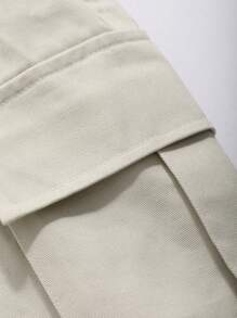DAZY Men's Solid Color Cargo Straight Loose Pants, For Fall Men Joggers - Beige - View 9