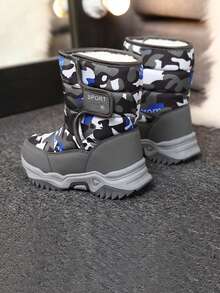 Boys' Comfort & Fashionable High-Top Warm Leather Snow Boots For Winter - Nhiều màu - Xem 2