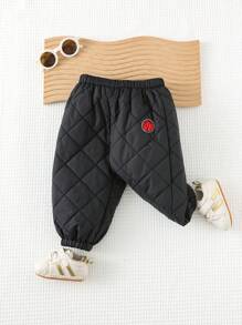 Cozy Pixies 男婴休闲弹性腰部圆形图案踝长裤 - 黑色 - 查看 7