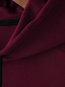 Manfinity Homme 男式抽绳无袖连帽休闲背心 - 酒紅色 - 查看 3