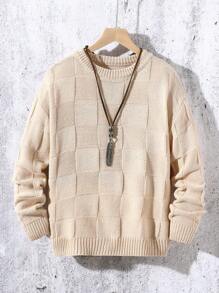 Maglione a girocollo lavorato a maglia per ragazzi pre-adolescenti/adolescenti per autunno/inverno, nuovo design. La speciale trama a tessitura esalta il gusto di moda alla moda dei giovani ragazzi. Il maglione è progettato con una tecnica di tessitura unica, creando un effetto tessiturale ricco e distintivo, evidenziando una sensazione di moda di alta qualità. Il design del colore beige dà un'impressione nobile ed elegante. Adatto per l'usura in autunno e inverno. Il maglione presenta dettagli raffinati come il colletto e i polsini, migliorando la sensazione generale di qualità e dimostrando una lavorazione meticolosa. Il tessuto di alta qualità è morbido e confortevole, con una buona capacità di mantenere il calore, adatto per un uso prolungato. Adatto per scuola, viaggi, tempo libero e occasioni di lavoro.