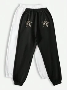 INAWLY Women Leopard Star Pattern Casual Lounge Pants - Multicolor - View 2