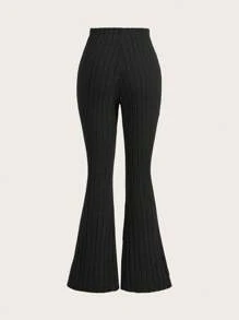 SHEIN Girlism Teen Girl 1 Get 2Free 3pcs/Set ,Solid Color Ribbed Flared Leggings