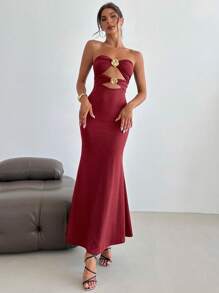 Firerie 女士镂空交叉前结舞会礼服