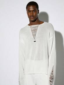 Manfinity ModaGents 1 pièce Pulls hommes style vintage oversized casual amusant, col en V, manches longues, vêtements d'automne, vêtements d'Halloween, style Y2K