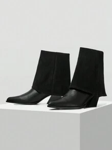 MOTF PREMIUM 女士时尚尖头高跟中筒中筒裤靴