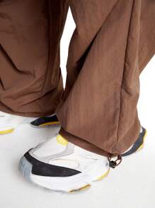 Manfinity VCAY Men Baggy Multi-Pocket Drawstring Waist Cargo Pants With Ankle Drawcord - Brown - View 6