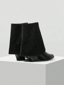 MOTF PREMIUM 女士时尚尖头高跟中筒中筒裤靴