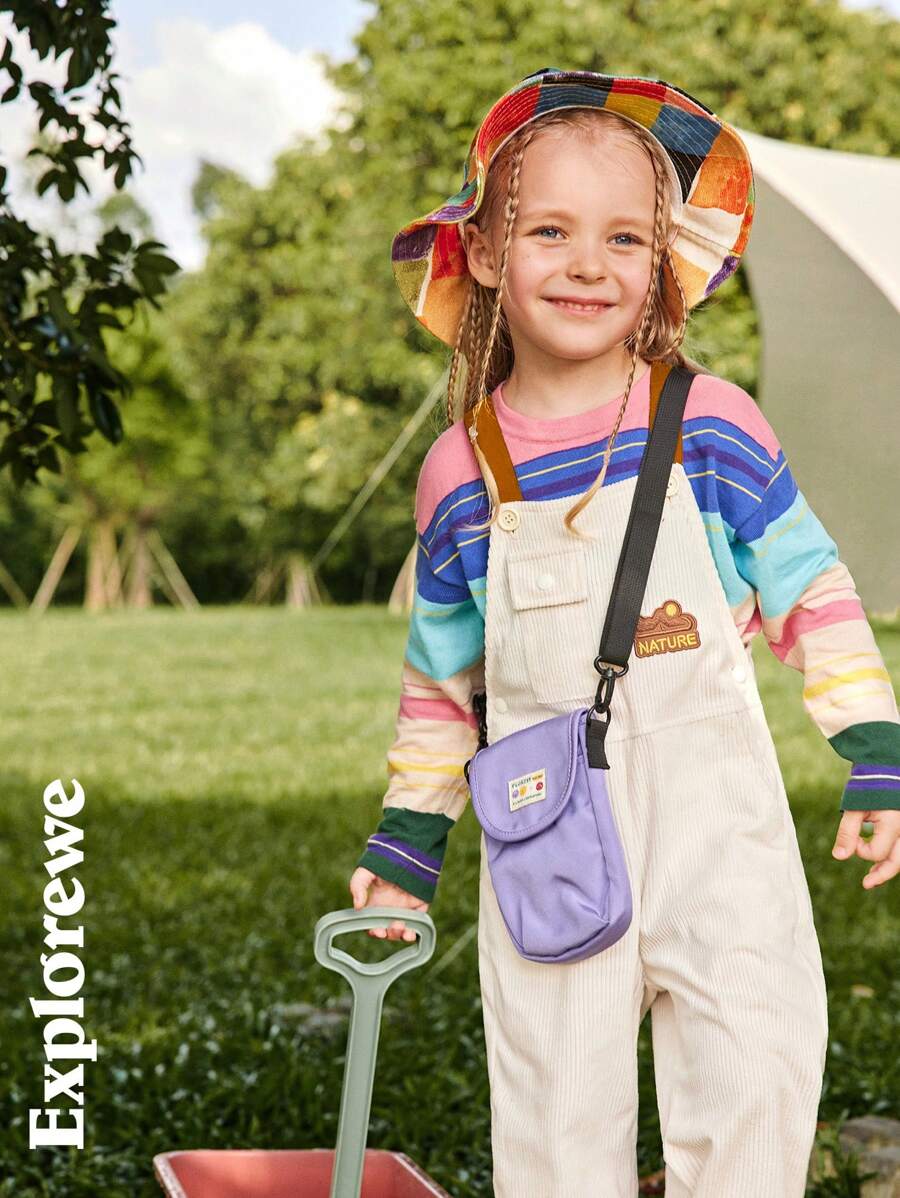 SHEIN Young Boy Fashionable Casual Pocketed Bib Pants With Buttons Overall - Apricot - View 1