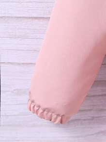 SHEIN Tween Girls  Hooded Sweatshirt - Dusty Pink - View 4