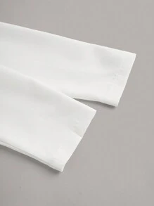 Slaydiva Autumn New Casual And Elegant Young Lapel Suit-Style Pleated Skirt Long Sleeve Buttoned Mini Skirt White Women's Plus Mini Dress,Graduation Dress