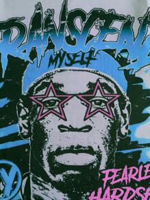 ROMWE MEN Street Life Áo thun nam cổ tròn tay ngắn in chữ và ký tự mùa hè - Xám - Xem 4