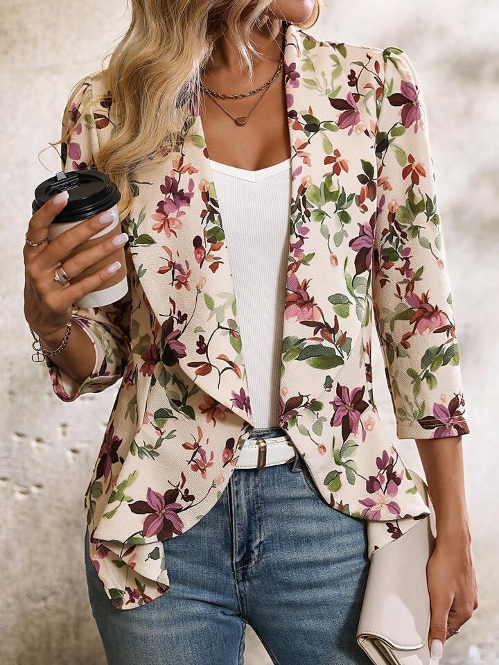 【関税込み】ROCHAS Floral print blazer jacket Rochas floral-print double-breasted Blazer | Pink | FARFETCH