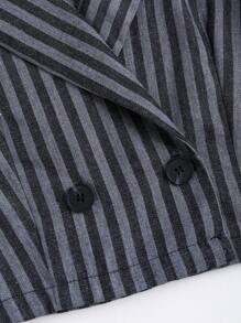 Sweetra 1 pieza Chaqueta blazer casual de manga larga, corta y ajustada a rayas