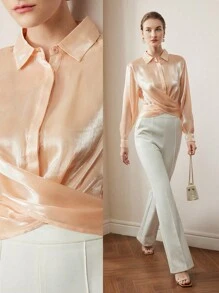 MOTF PREMIUM ÁO THUN EO CHÉO RẮN - Màu be - Xem 9