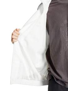 Manfinity VCAY Áo nỉ in chữ tương phản dạng lưới dáng rộng cho nam phong cách đường phố, phù hợp cho mùa thu/đông - Nhiều màu - Xem 14