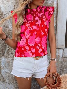 Breezaya 女士休闲荷叶边印花衬衫