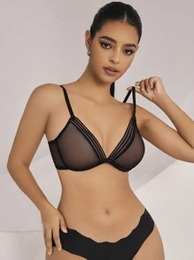 SHEIN Reggiseno In Mesh Prospettico Per Lingerie Da Donna
