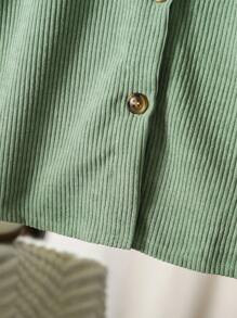 SHEIN Explorewe Váy túi đơn giản cho bé gái có thắt lưng có thể tháo rời, thích hợp mặc hàng ngày vào mùa thu/đông - màu xanh lá - Xem 6