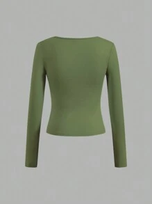 SHEIN EZwear 3 件套女士短款上衣和长袖休闲修身 T 恤，适合夏季和秋季 - 彩色 - 查看 9