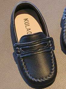 1pc Comfortable Slip-On Baby Flat Shoes, Fashionable And Lightweight, For Baby Boys - Black - View 5