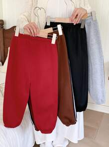 SHEIN 4 Pieces Young Boys Leisure College Comfortable Fashion Simple Practical All-Match With Zhangzai Decoration Grab Soft Comfortable Thick Warm Cost-Effective Pants Suitable For Boys Sweater Kids Outfits Young Boy Clothes School Boys Set Boys Outfits Family Matching Outfits Birthday Party Suitable For Daily Life Suitable For School Suitable For Travel Suitable For Sports Suitable For Autumn And Winter - Multicolor - View 3