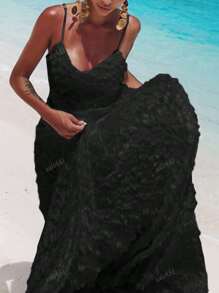 Vestido informal de unicolor sin mangas para mujer