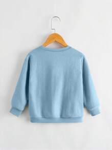 SHEIN Young Boy Solid Color Casual Crew Neck Long Sleeve Top, Suitable For Autumn And Winter