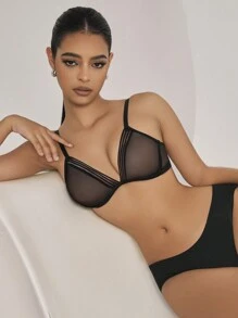 SHEIN Reggiseno In Mesh Prospettico Per Lingerie Da Donna