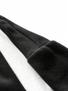 Manfinity VCAY 男士街头风格针织拼布套头衫，适合秋冬季 - 黑色 - 查看 8