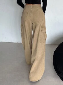 DAZY Women's Loose Straight Leg Jeans With Big Pockets